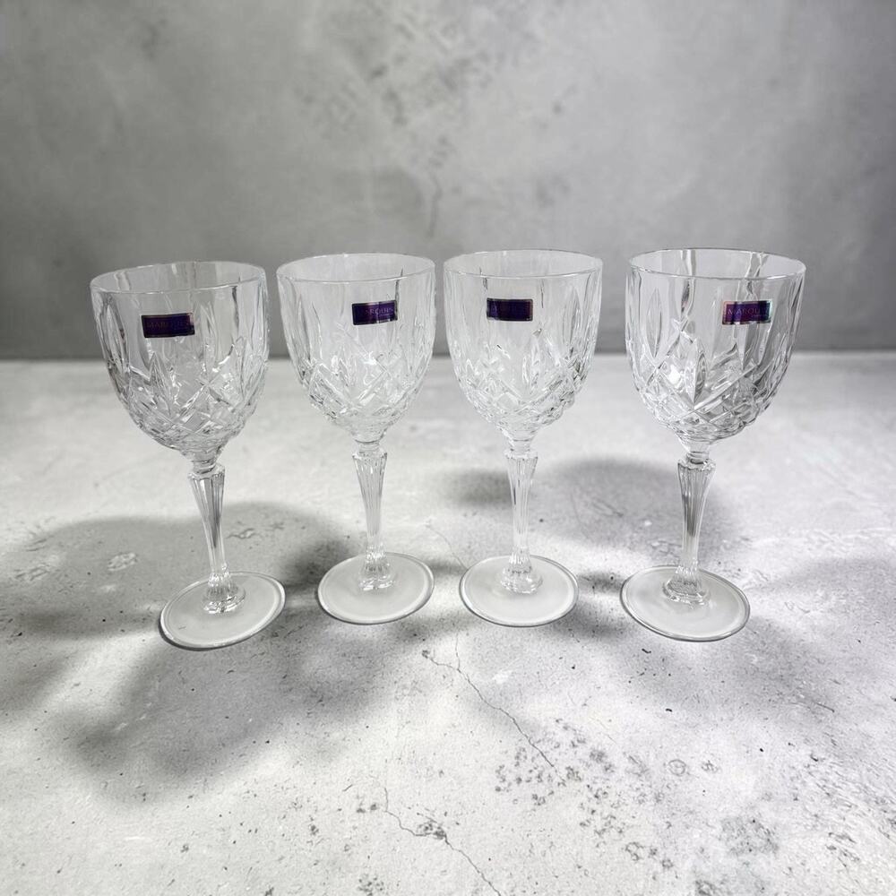 Waterford Crystal Set Of 4 Wine or Water Glass Marquis Glasses 8.75in Hand Blown